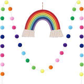 Amazon.com: Mkono 2 Pack Cotton Tassel Garland Banner Colorful Party Backdrop Decorative Wall Hangings Llama Decorations for Bedroom,Nursey Dorm Room,Birthday,Baby Shower,Girls Boho Home Decor, New Years Eve Gift: Home & Kitchen