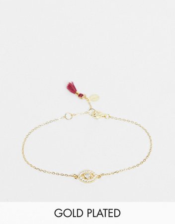 Shashi embellished eye charm bracelet in gold vermeil plated sterling silver | ASOS