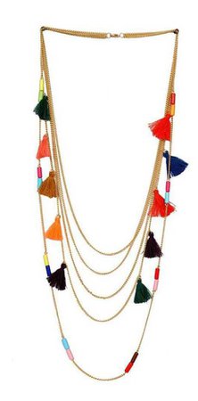 tassel pom necklace