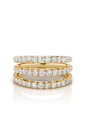 Étoile Stacked 18k Yellow Gold Diamond Ring By Briony Raymond | Moda Operandi