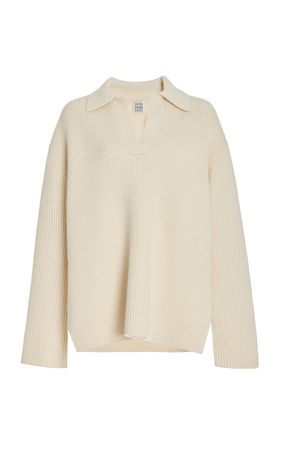 Ribbed-Knit Wool-Cashmere Polo Sweater By Toteme | Moda Operandi