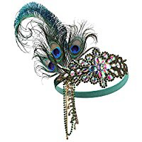 Amazon.com: BABEYOND Women’s 1920s Headband Flapper Feather Headpiece with Chain Roaring 20s Great Gatsby Themed Party Hair Accessory (White) : Clothing, Shoes & Jewelry