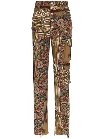 Mugler Tapestry Cargo Trousers | Farfetch.com