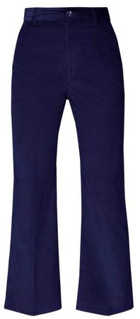 Adler Kick Flare Corduroy Trousers - Womens - Blue