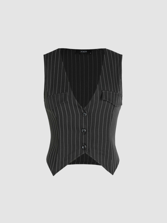 black vest top with stripes