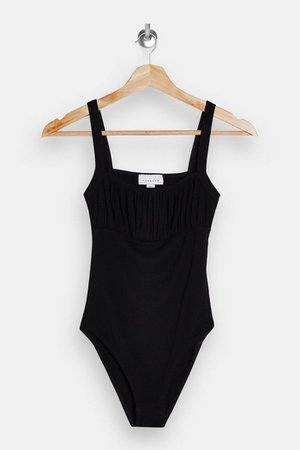 Black Ruched Bodysuit | Topshop