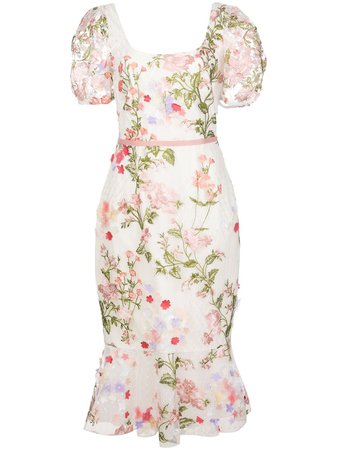Marchesa Notte, floral print dress