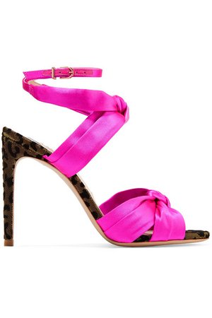 Sophia Webster | Violette velvet-trimmed satin sandals | NET-A-PORTER.COM