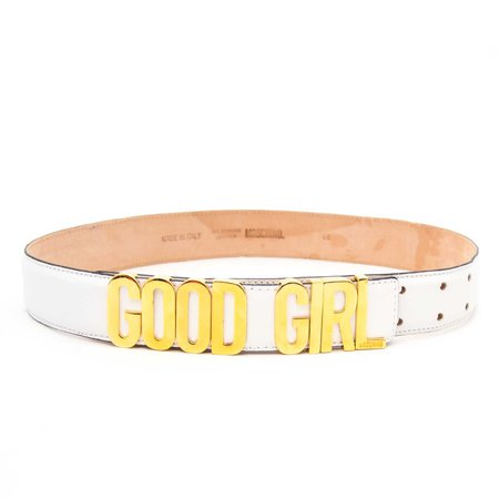 Moschino “Good Girl” Belt (White)