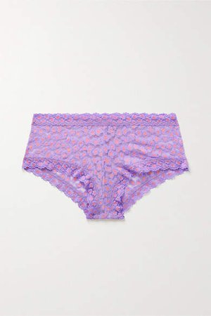 Stretch-lace Boy Shorts - Lavender