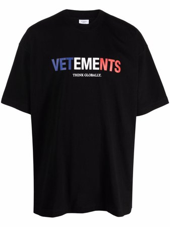 VETEMENTS France logo-print Oversized T-shirt - Farfetch