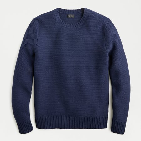 J.Crew: Organic Cotton Crewneck Sweater In Garter Stitch