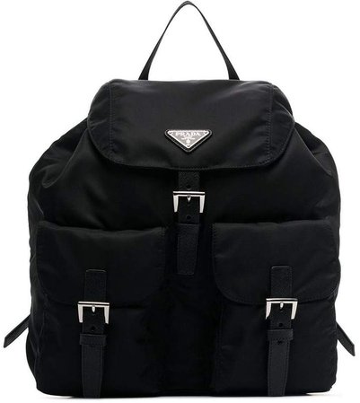 Black Classic Nylon Backpack
