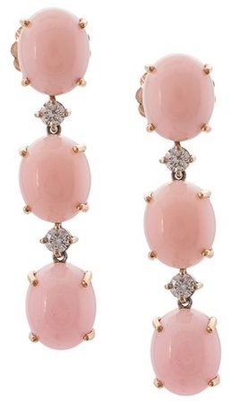 IRENE NEUWIRTH 18kt Pink Opal & Diamond Earrings