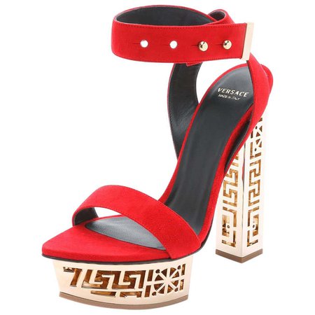 Versace #greek Red sandals For Sale at 1stDibs