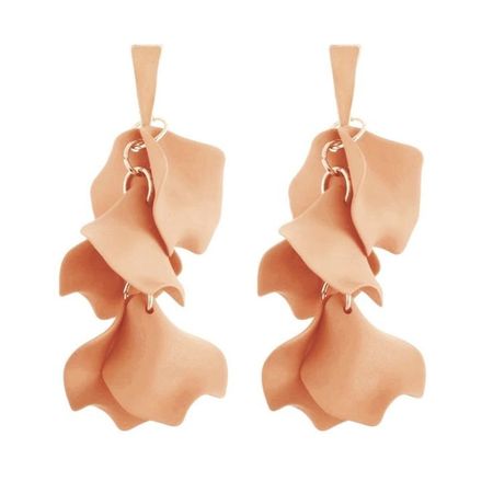 Peach Dangle Earrings Abstract