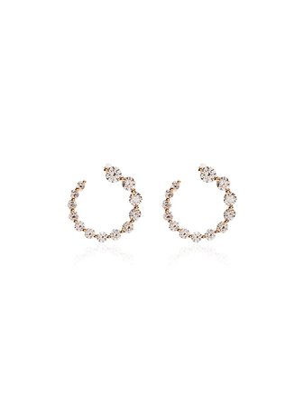 Anita Ko 18kt Gold And Diamond Hoop Earrings - Farfetch