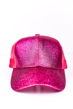 Hot Pink Glitter Cap