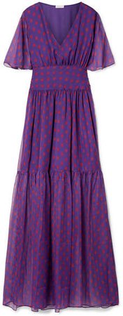 Eywasouls Malibu - Maria Printed Chiffon Maxi Dress - Purple