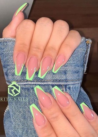 pink green nails