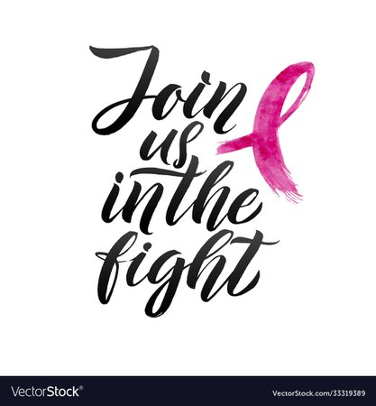 Breast cancer awareness calligraphy poster Vector Image