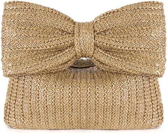 Amazon.com: Women Straw Bow Purse Summer Beach Bag Woven Clutch Bag Vacation Tote Party Handbags Wedding Formal : Clothing, Shoes & Jewelry