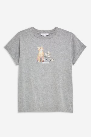 Sisterhood Cat T-Shirt | Topshop Grey