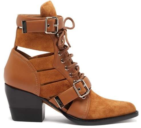 Rylee Cut Out Suede Ankle Boots - Womens - Tan