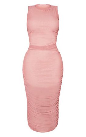 Shape Rose Sleeveless Mesh Midi Dress | PrettyLittleThing USA