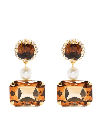 Erdem crystal pearl-drop earrings - FARFETCH