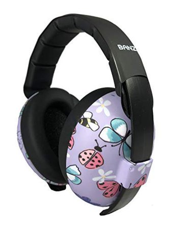 Amazon.com : Baby Banz Earmuffs Ear Protection - The Original Infant & Toddler Hearing Headphones - Best Design for Ages 0-2 Years - Industry Leading Noise Reduction Rating - Block Sound - Fireworks (Butterfly) : Baby