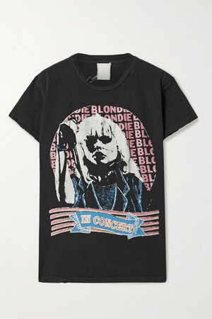 Black Blondie distressed printed cotton-jersey T-shirt | MadeWorn | NET-A-PORTER