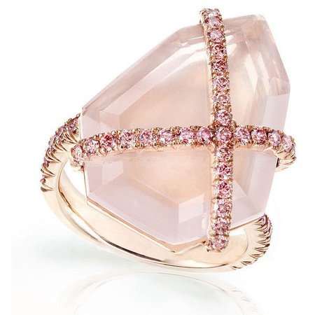 Rose Quartz Diamond Ring