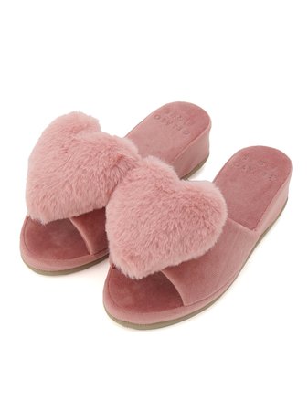 Fur Heart Slippers