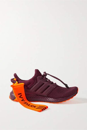 Ivy Park Ultraboost Canvas, Mesh And Rubber-trimmed Primeknit Sneakers - Burgundy