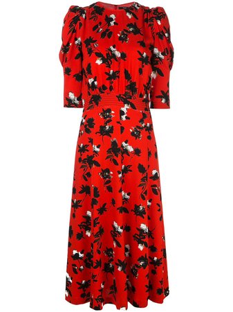 Derek Lam puff-sleeve floral-print Dress - Farfetch