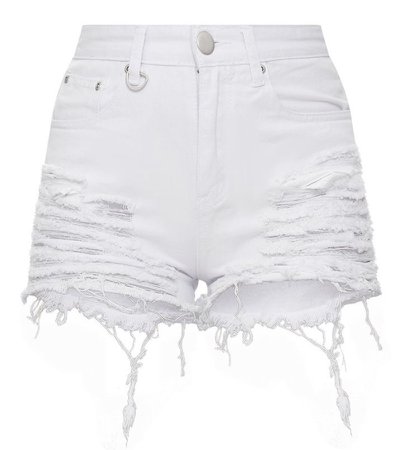 white ripped shorts