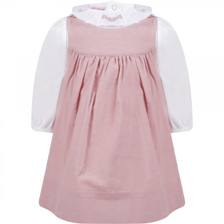 Ralph Lauren Baby Pink Corduroy Dress & White Blouse
