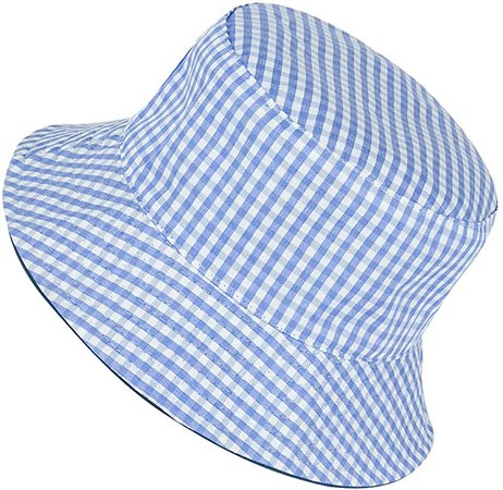 YYDiannaWu Reversible Bucket Hats Packable Sun Caps Fishman Hats for Women (Navy & Blue and White Squares) at Amazon Women’s Clothing store