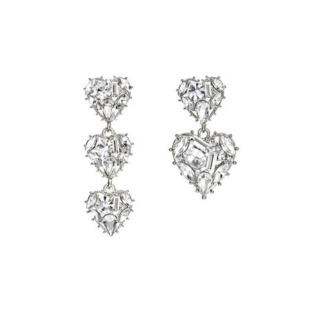 JESSICABUURMAN – NAFIO Diamante Asymmetric Heart Earrings - Pair
