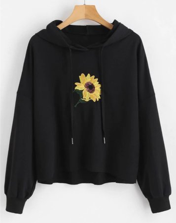 Sequin Flower Embroidered Hoodie