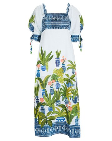 Farm Rio Vase Forest Cotton Midi Dress | INTERMIX®