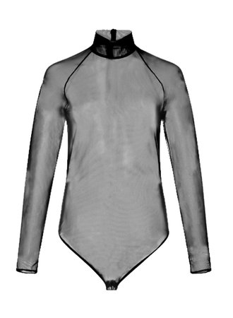Sheer Tulle Turtleneck Bodysuit | Fleur du Mal