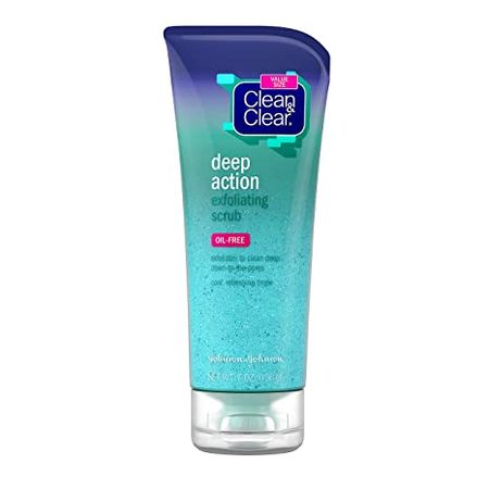 Amazon.com: Clean & Clear Oil-Free Deep Action Exfoliating Facial Scrub, Cooling Daily Face Wash With Exfoliating Beads for Smooth Skin, Cleanses Deep Down to the Pores to Remove Dirt, Oil & Makeup, 7 oz : Beauty & Personal Care