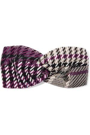 Maison Michel | Carolyn twisted houndstooth tweed headband | NET-A-PORTER.COM