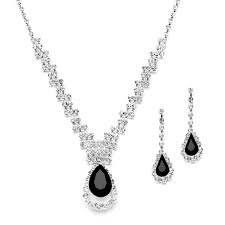black necklace and earrings - Google Search