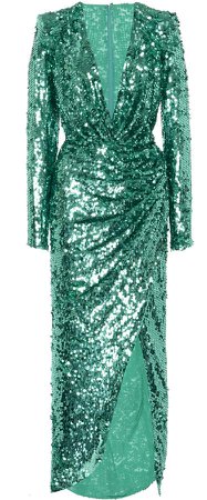 Sequin-Embellished Crepe Gown