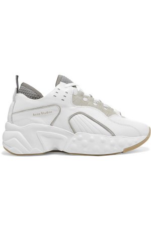 Acne Studios | Manhattan leather, suede and mesh sneakers
