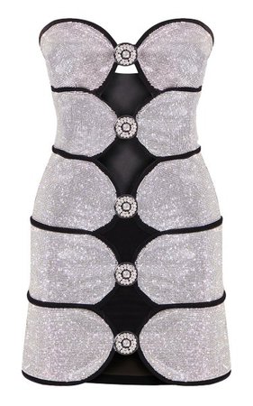 Crystal-Embellished Strapless Cutout Mini Dress By Raisa Vanessa | Moda Operandi