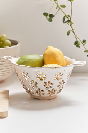 Daisy Ceramic Colander | Urban Outfitters